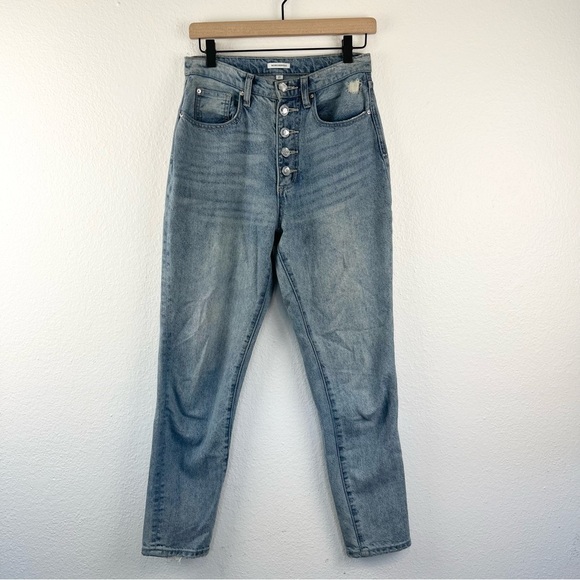 WEWOREWHAT Danielle Exposed Crystal Button Front High Rise Jeans, size 27 - Picture 3 of 9